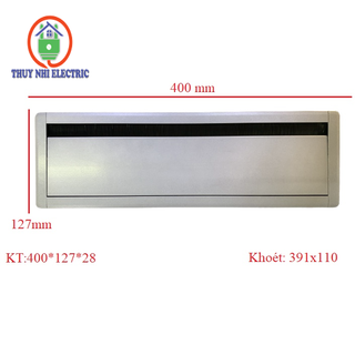 Nắp luồn dây điện dành cho mặt bàn lớn 400x127x28 (Bản lề đóng chậm)