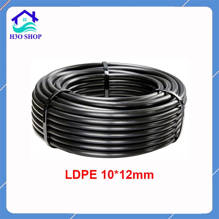 Cuộn 200m ống LDPE 12mm (kích cỡ 10*12mm, độ dày 1mm, là ống cứng dẻo, không phải ống mềm), nhựa ldp