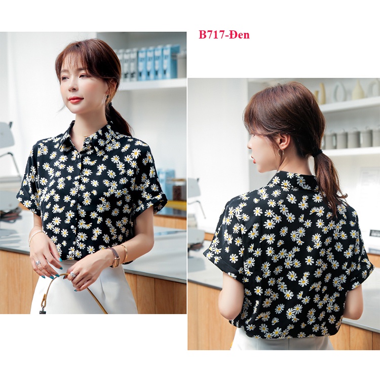 B717 ÁO SƠ MI NÚT NGỌC SANG TRỌNG SALE LẺ SIZE