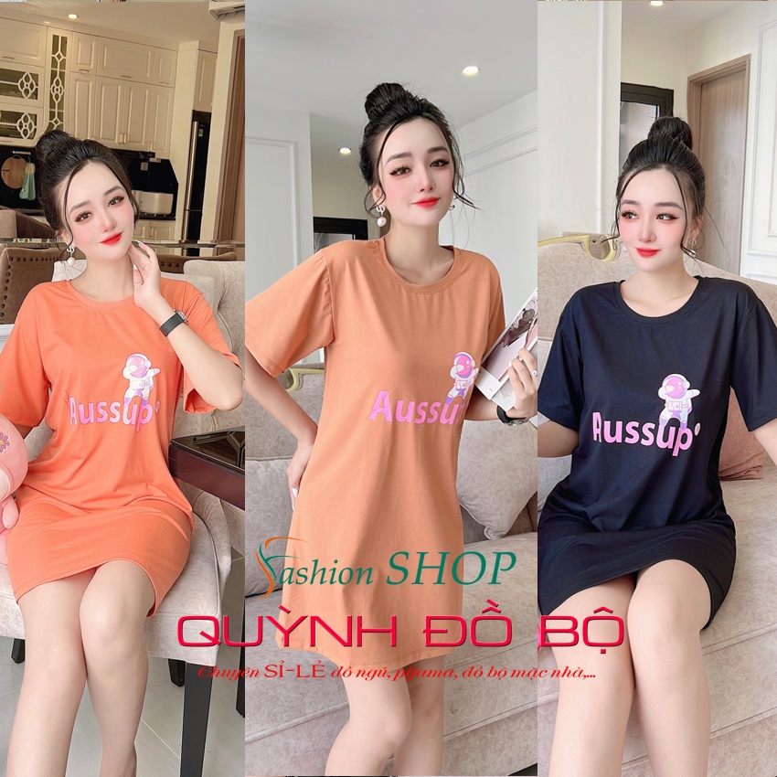 Đầm Suông Nữ Ngắn Anquachi Váy Thun Trung Niên Đi Biển Cotton Mặc Nhà Thoải Mái Rộng Chữ A A088