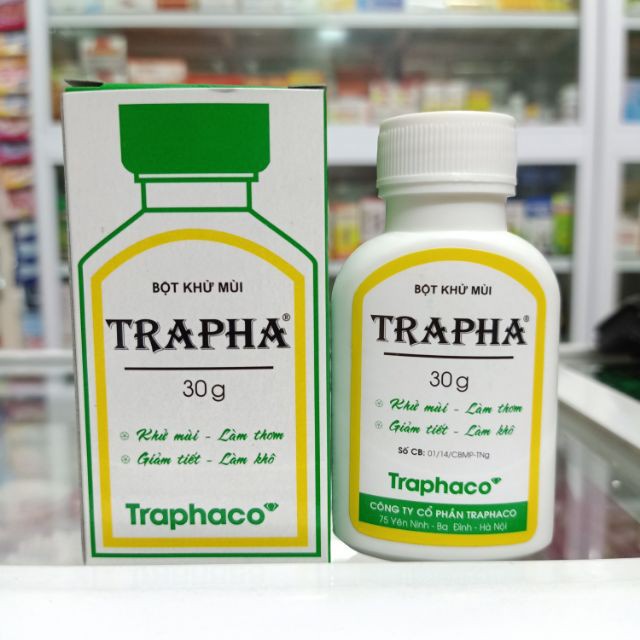 BỘT KHỬ MÙI TRAPHA 30g - Khử mùi hôi chân, hôi nách Traphaco