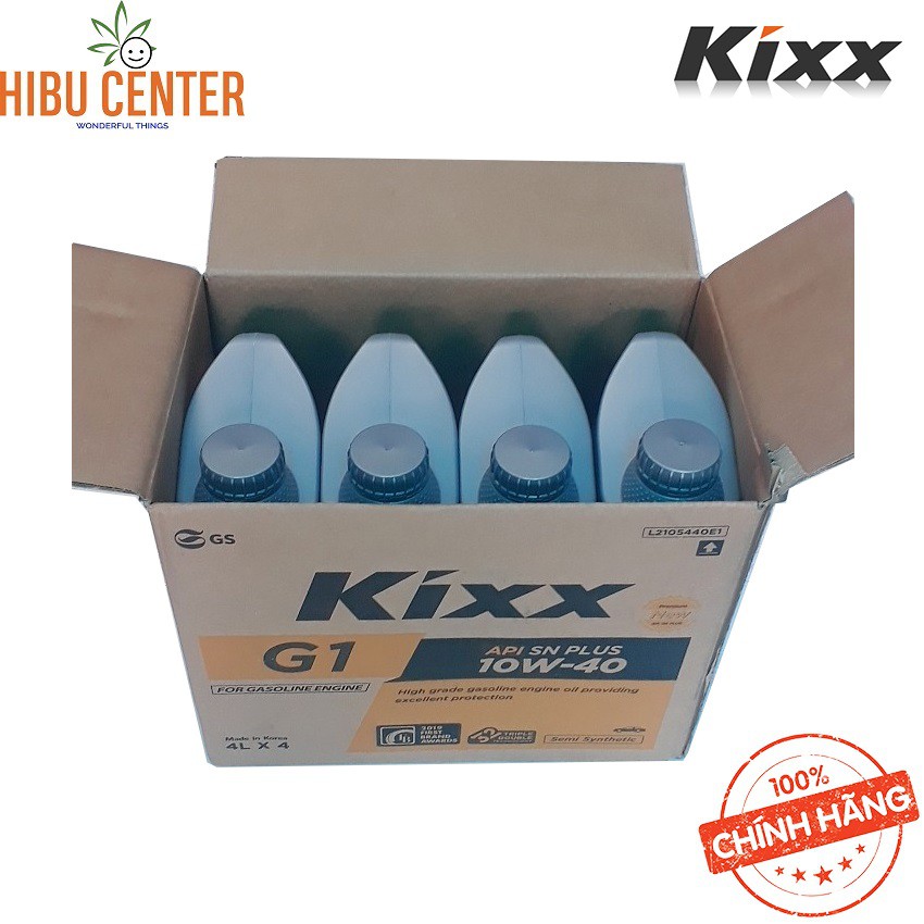 Dầu Nhớt Bán Tổng Hợp KIXX G1 API SN Plus 10W40 4L Động Cơ Xăng Cao Cấp Chính Hãng