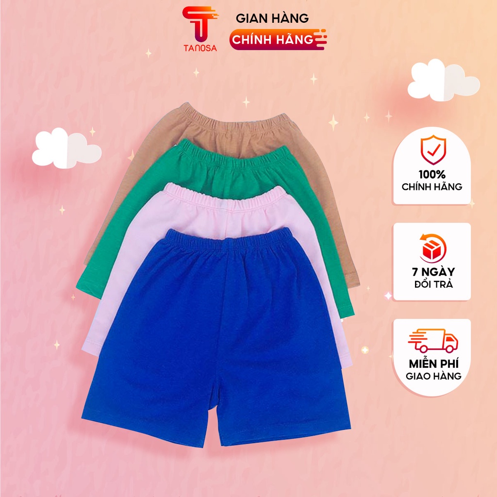 Quần Đùi Short Thun Cho Bé Trai Bé Gái chất Cotton TANOSA Mềm Mại Thoáng Mát từ 1-4 tuổi