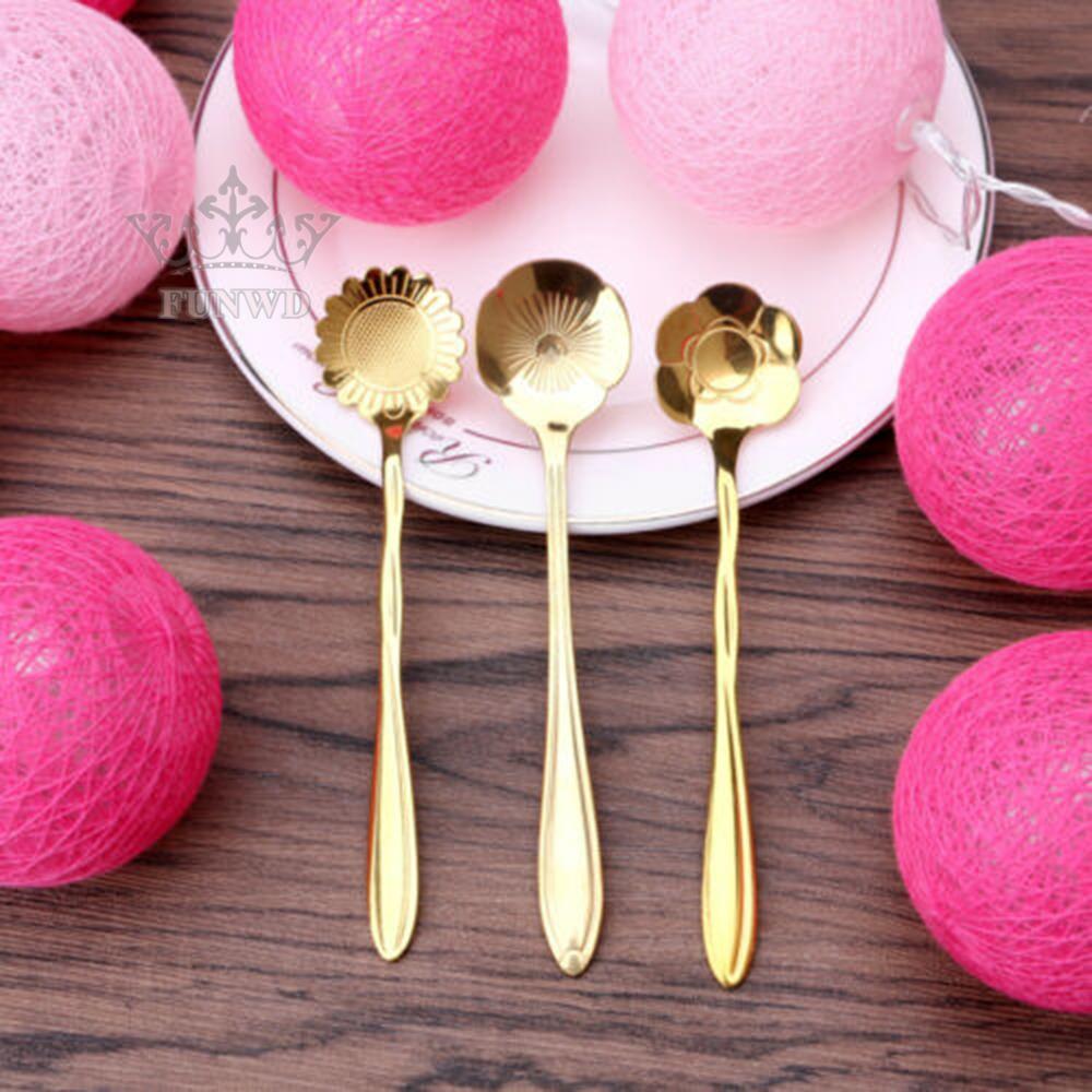 Muỗng Cà Phê Hình Hoa Bằng Thép Không Gỉ Kích Thước 12.5x2.8cm