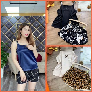 Đồ mặc nhà đồ ngủ nữ lụa sexy 2 dây cao cấp freesize dưới 60kg  ྇