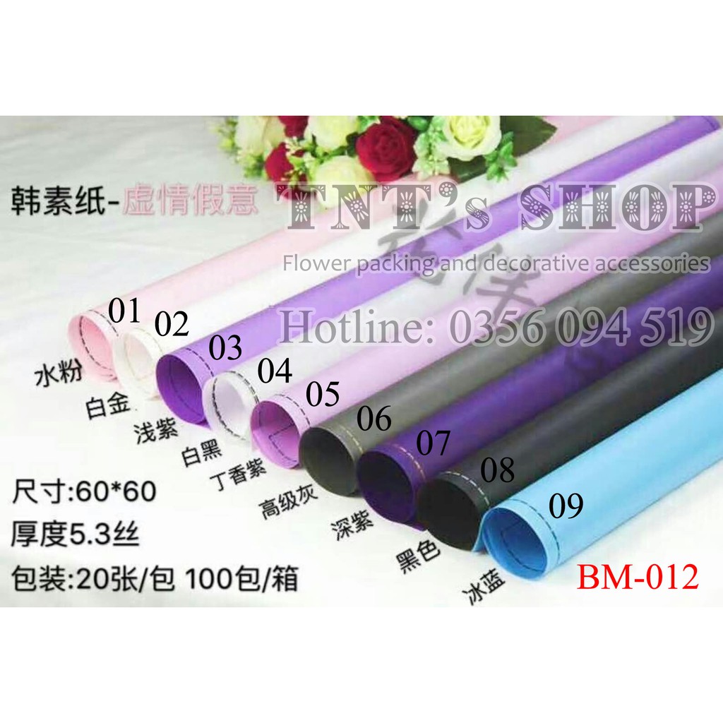 1 TẬP 20 TỜ GIẤY GÓI HOA HÀN QUỐC BM- 012