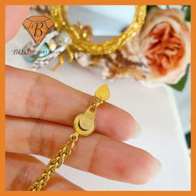 VÒNG CỔ HIỆU MÀU VÀNG SECONDHAND TRANG SỨC SI NHẬT BẢN BOU JEWELRY VINTAGE MÃ VC438