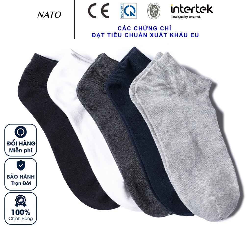 Tất Vớ Ngắn SOCKS Vải Cotton Kháng Khuẩn Chống Mùi Hôi Màu Trắng Đen Xám Xanh Navy Basic Đẹp Cao Cấp Trơn Mắt Cá NATO