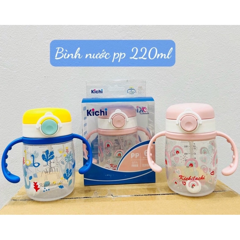 Bình tập uống nước Kichilachi Kichi nhựa PP chống sặc cho bé