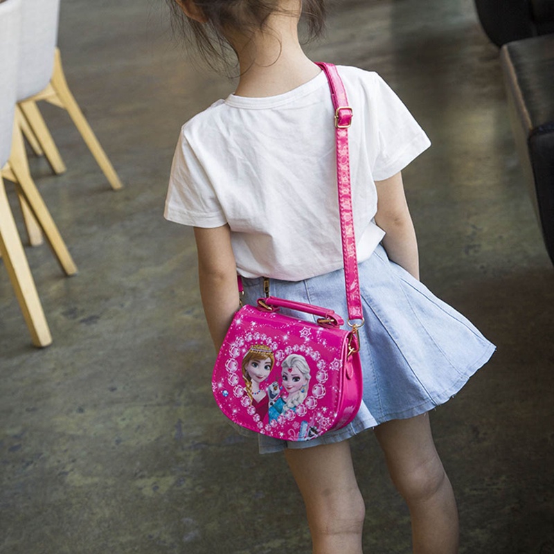 Túi đeo chéo da pu thiết kế hình công chúa Elsa độc đáo xinh xắn cho bé gái
