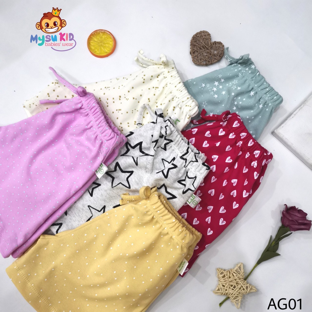 Quần thun bé gái mặc nhà cotton xuất dư mềm mịn mát size từ 11-35kg AG01