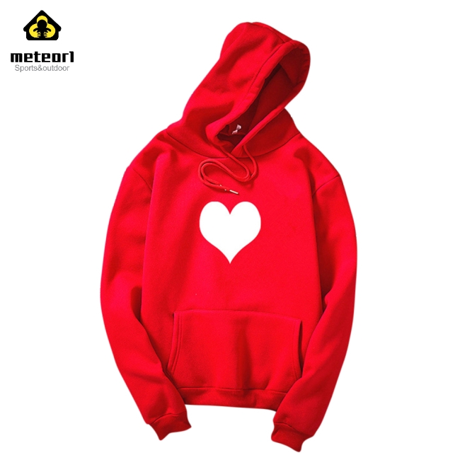 Áo Hoodies tay dài hoạ tiết trái tim thiết kế dáng rộng thoải mái