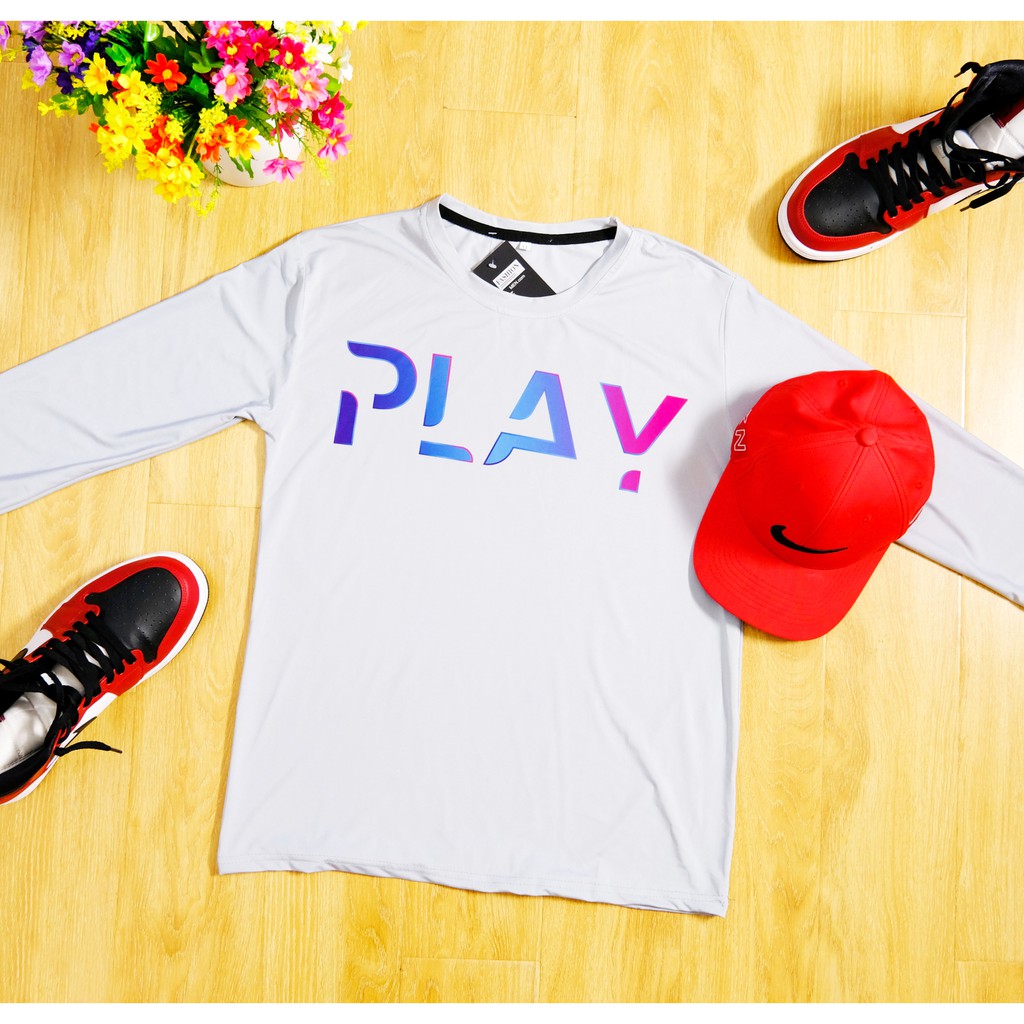 Áo thun nam dài tay in hình Play - áo giữ nhiệt nam, co dãn 4 chiều | BigBuy360 - bigbuy360.vn