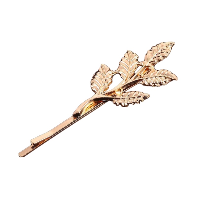 Kẹp Tóc Hợp Kim Mạ Vàng/Bạc Hình Lá Có Đính Đá Đầy Quý Phái