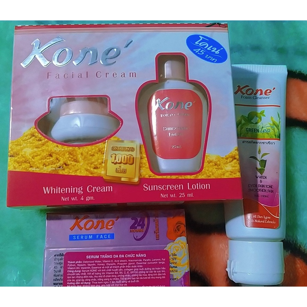 combo nám kone thái lan(kem+serum+sữa rửa mặt)