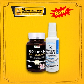 Combo Hỗ Trợ Mọc  Tóc Và Mọc Chân Mày Minoxidil Bailleul 2% Nữ - DHT Good Hair