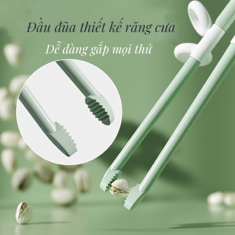 Đũa tập ăn xỏ ngón cho bé tập gắp hình khủng long xinh xắn