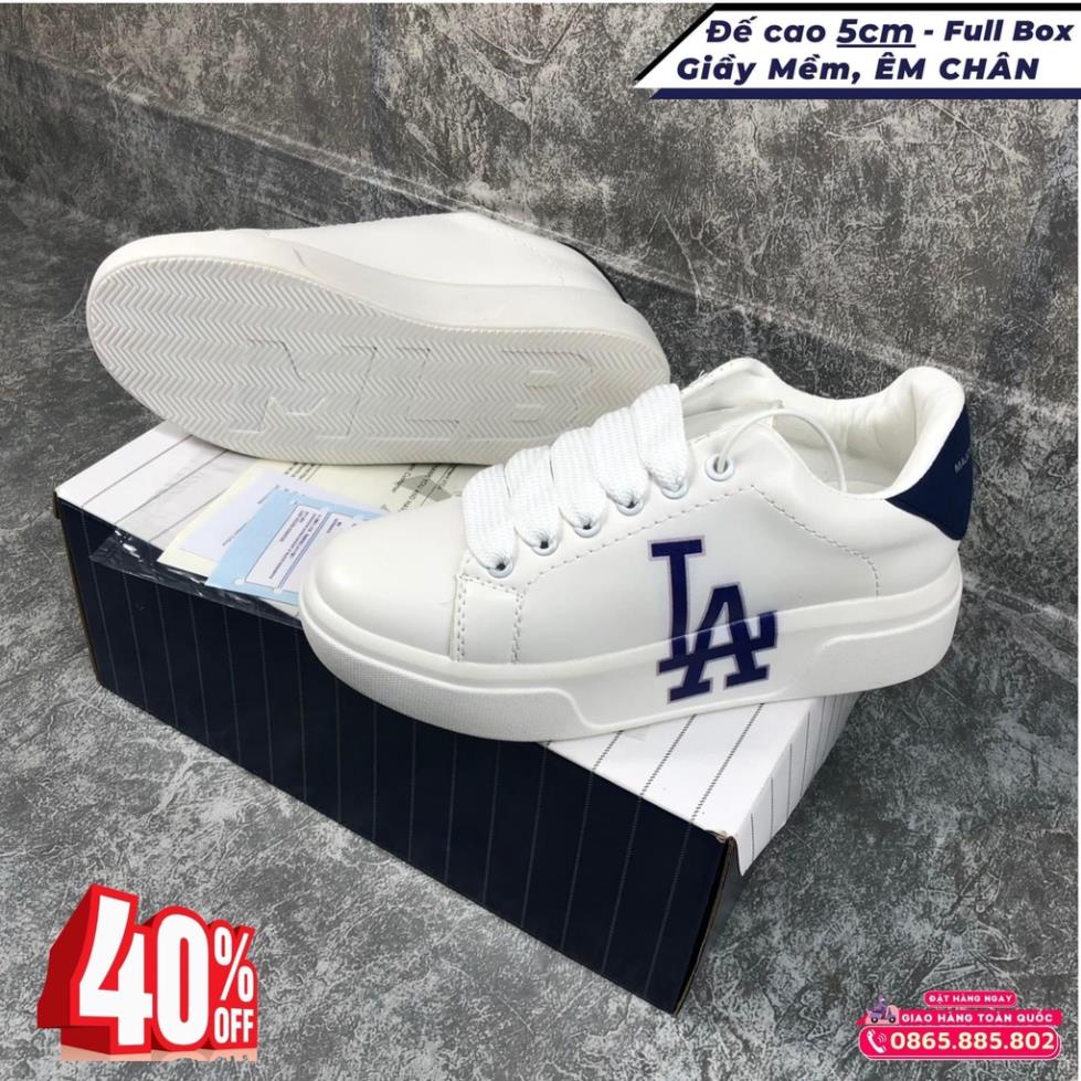 Giày thể thao nam  Giày thể thao nữ MC Queen mix MLB NY màu đen độn đế cao cấp hot trend 2022 Full Box