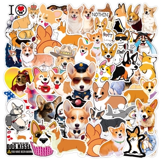 Bộ 50 Miếng Dán Chống Nước Hình Chó Corgi Dễ Thương Trang Trí Tủ Lạnh/Tủ Lạnh/Máy Tính/Notebook