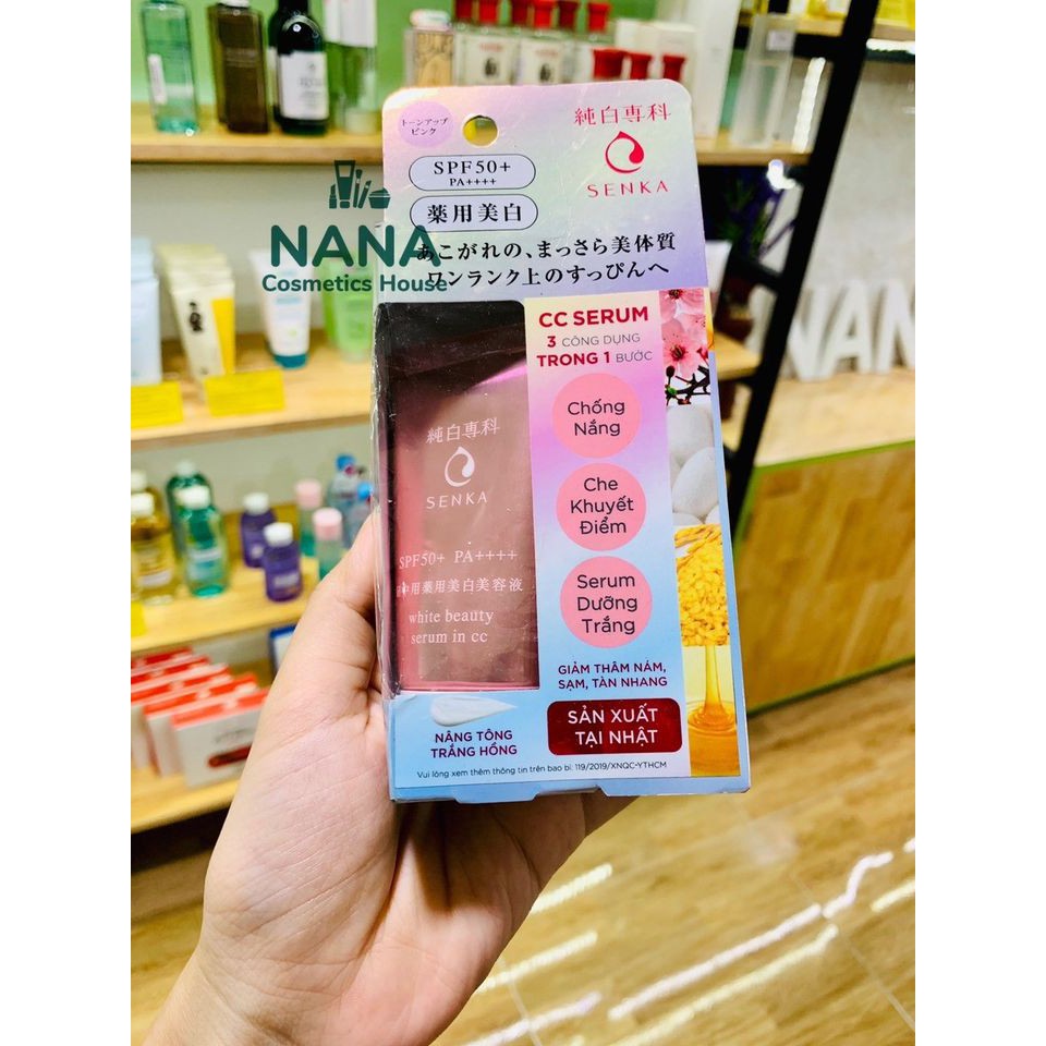 Tinh chất #SENKA WHITE BEAUTY SERUM IN CC Serum Dưỡng Trắng Da Dạng CC 3 trong 1 (40g)