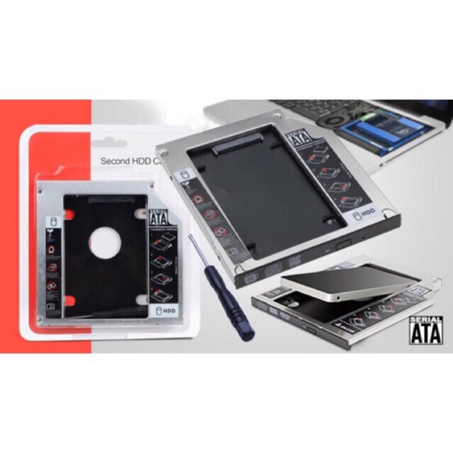 Caddy bay Sata3 cho SSD và HDD 2,5” - Vỏ nhôm – Size: 9.5mm  – Khay ổ cứng thay thế ổ DVD-sieuthipkgiare