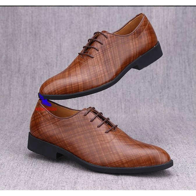 Minh Nhân-Giày Tây nam da bò Oxford Shoes giày buộc dây công sở nam tây nam giá rẻ da bò cao cấp Đẹp Thời trang B-4