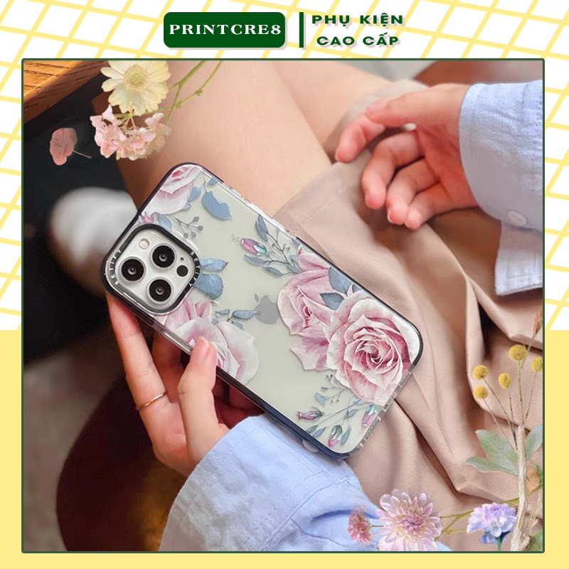 Ốp casetify iphone Rose ốp chống sốc in ảnh theo yêu cầu ốp trong suốt 11/12/13/pro/max/plus/promax/7plus/8plus/x/xr/xs