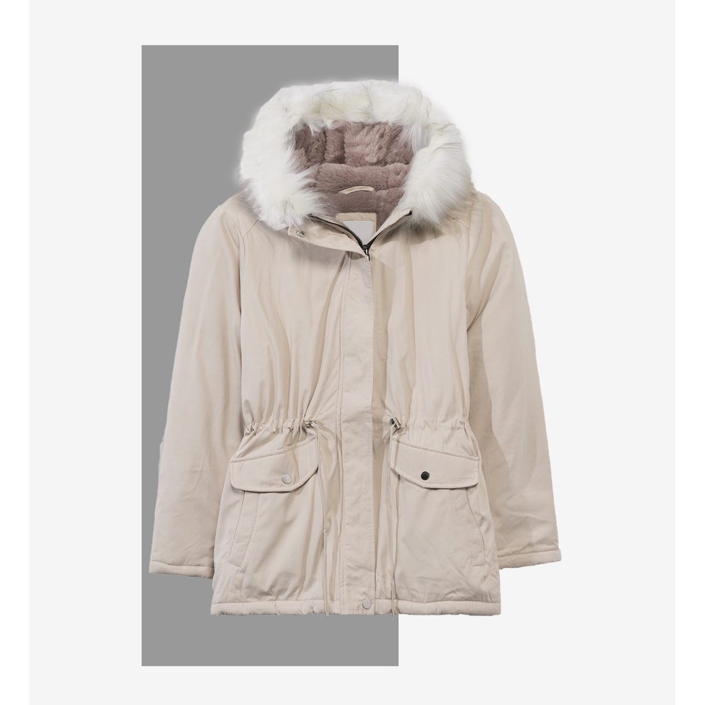 Xả kho Áo parka nữ lông cừu xuất Hàn Cực ấm