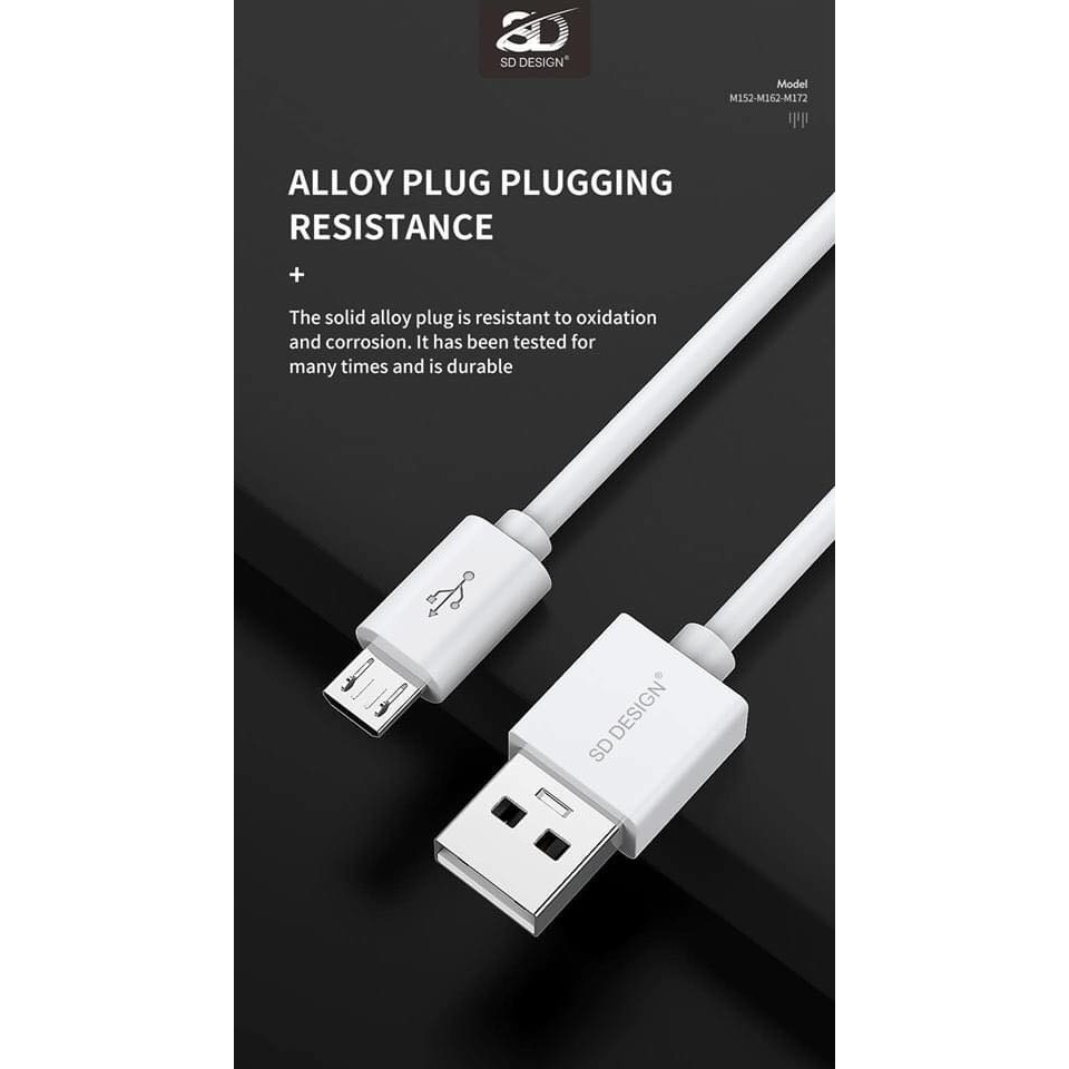 [FREESHIP] Cáp 2 mét chính hãng SD Design dây sạc 1,5m sạc nhanh, tiện lợi, cáp chính hãng, Aha Case