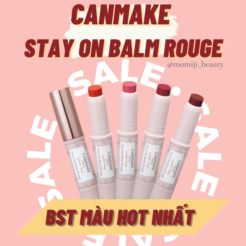 (VỀ ĐỦ MÀU) Son dưỡng có màu Canmake Stay On Rouge Balm Nhật Bản