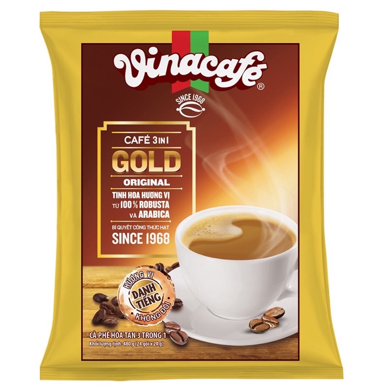 Cà phê sữa VinaCafé Gold Original 480g(40 gói x 20g)