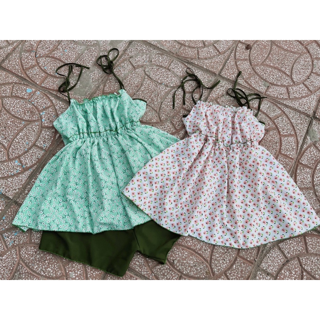 SET ÁO HOA NHÚN 2 DÂY SIÊU XINH