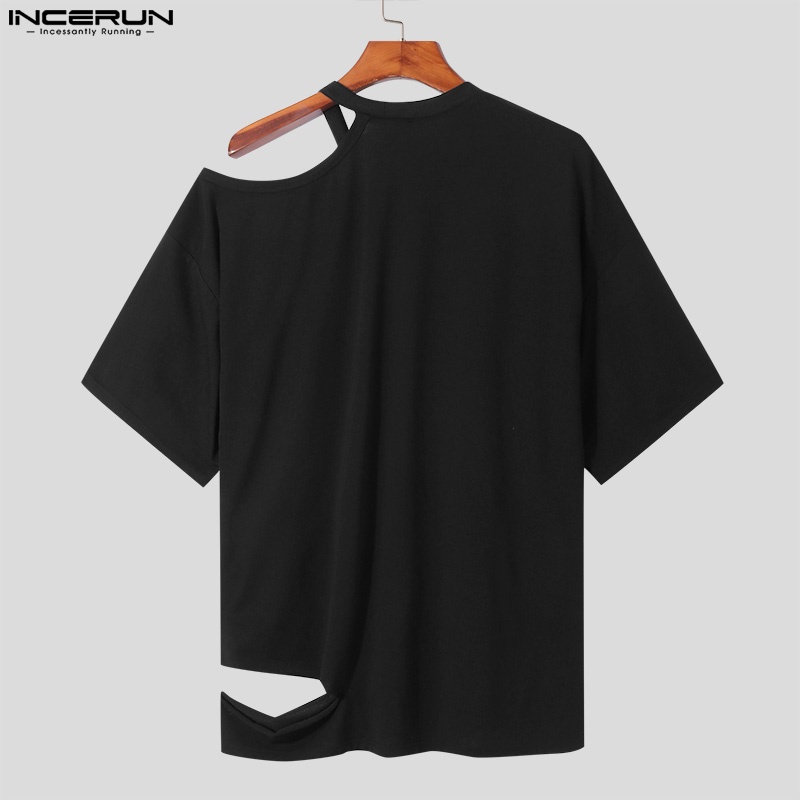 Áo thun INCERUN tay lửng khoét vai thời trang dành cho nam