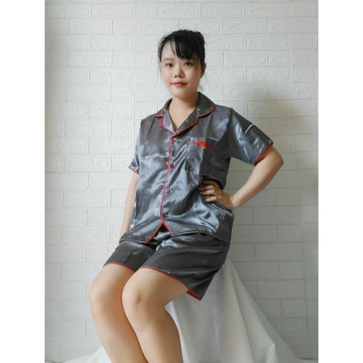 PIJAMA PHI LỤA NƠ TAY NGẮN QUẦN ĐÙI FORM RỘNG DƯỚI 56 KG (HÌNH THẬT KÈM VIDEO SHOP)  ༷  ྇