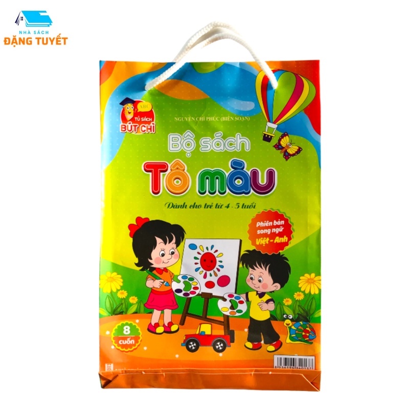 Sách - Bộ Tô Màu 4 - 5 tuổi song ngữ Anh - Việt ( Túi 8 cuốn)