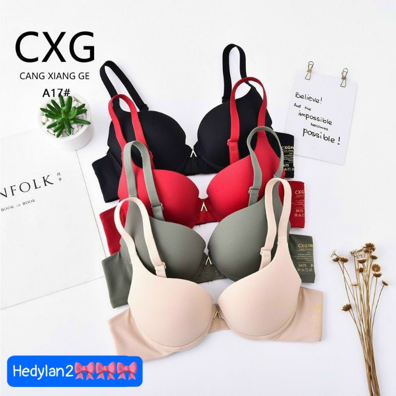 Áo lót đúc su đệm dày CXG  mút kép push up có gọng  siêu đẩy ngực AL17