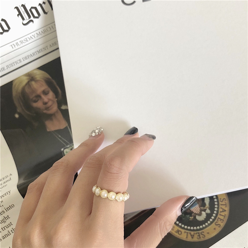 Nhẫn Ngọc Trai Thời Trang Hàn Quốc Đơn Giản 23C503