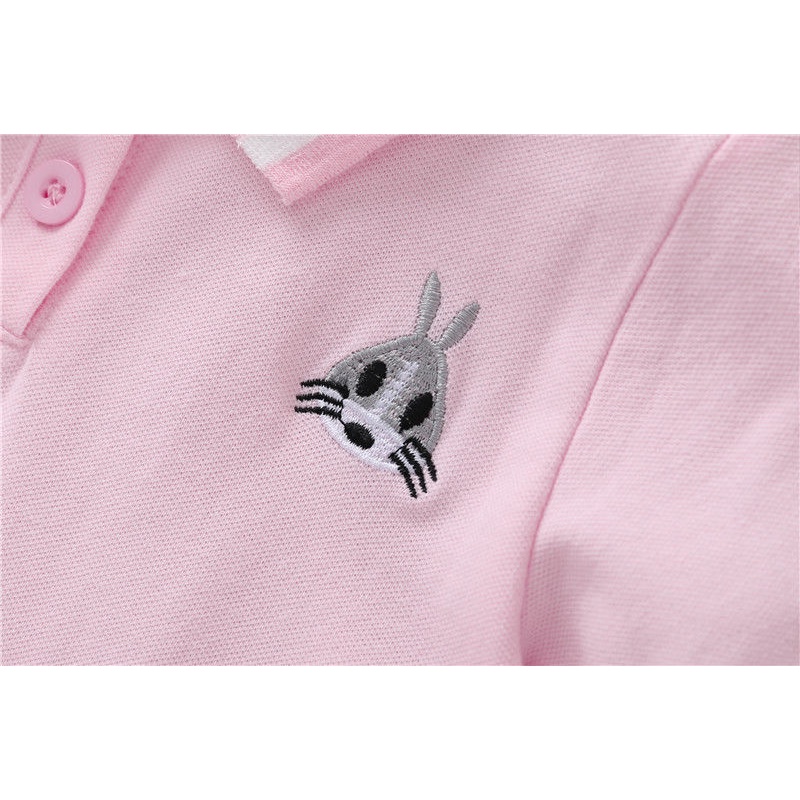 Đầm cotton tay ngắn cổ polo thời trang mùa hè cho bé gái