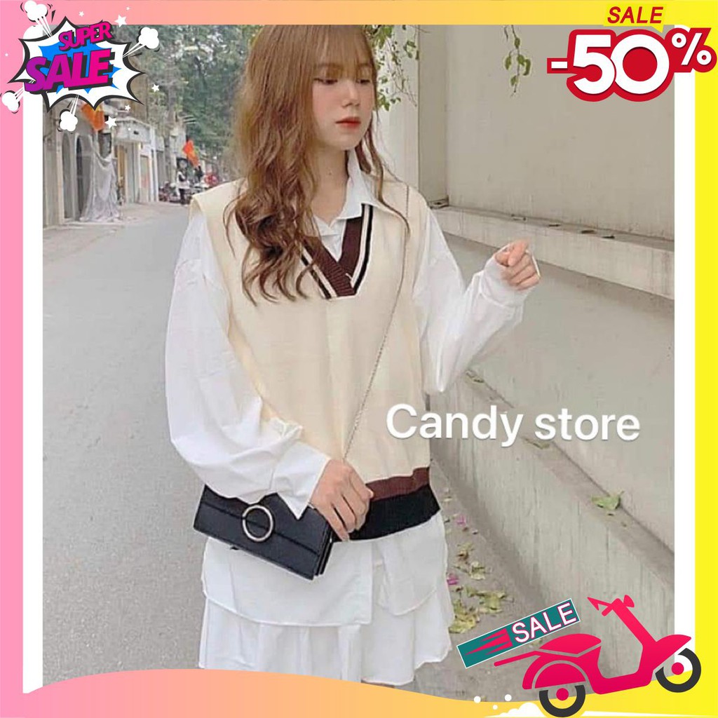 [Set] Đồ nữ 🦋 3 món áo gile áo sơ mi và chân váy mặc đi tập đi chơi cực xinh form thụng trẻ trung năng động  BỘ ĐỒ 5 | BigBuy360 - bigbuy360.vn