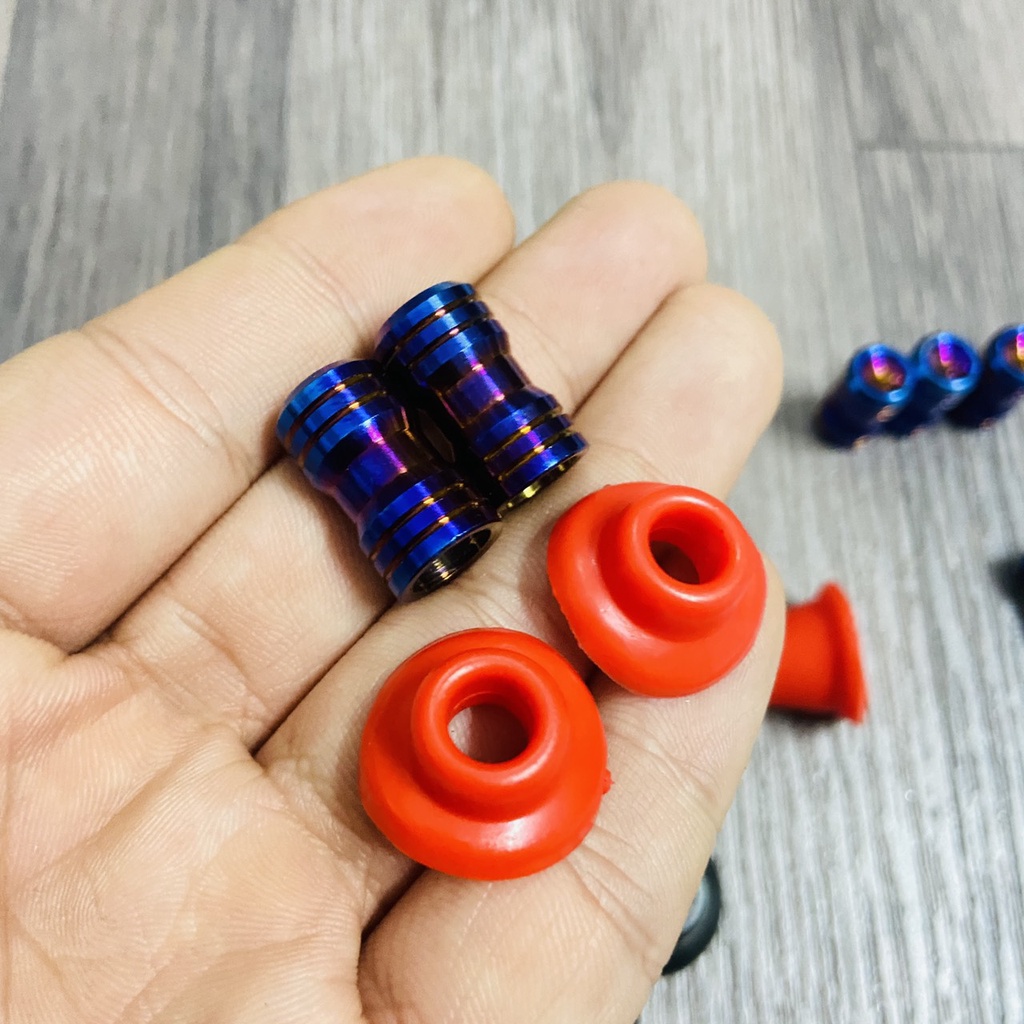 Van vòi inox V2 kèm cao su chống trầy sử dụng được cho bánh cam, bánh mâm, niềng nhôm