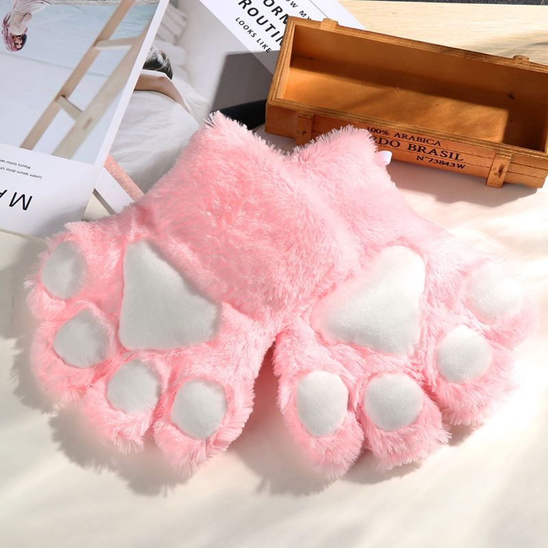 Set cài tóc tai mèo lông xù + nơ cổ + đôi găng tay vuốt mèo + đuôi kiểu dáng gợi cảm dùng để hóa trang cho nữ