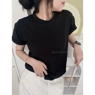 BASIC TEE - Áo thun trơn cổ tròn form vừa HEIBYHER