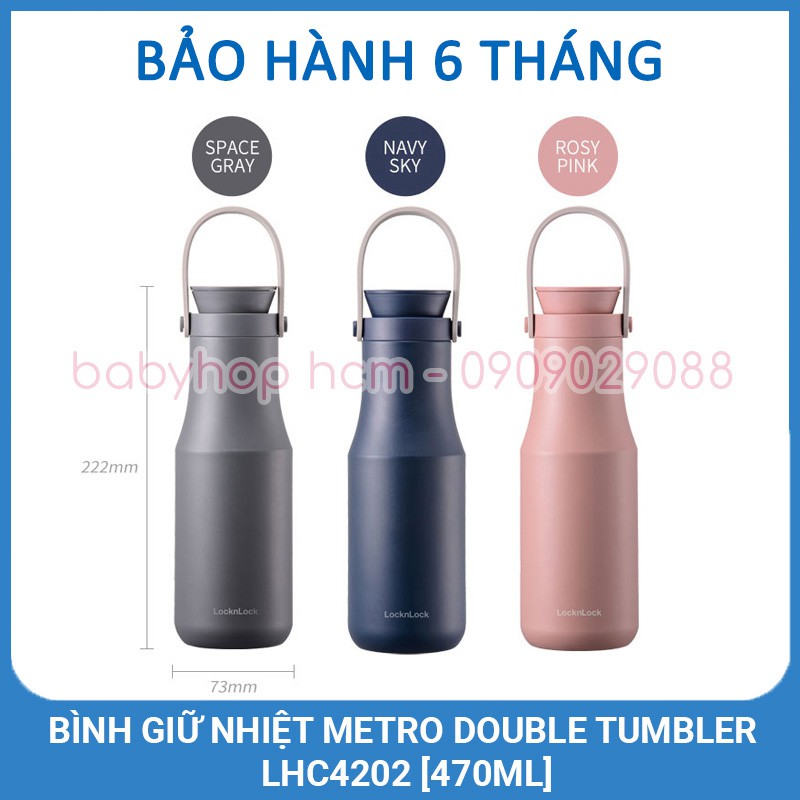 Bình Giữ Nhiệt Lock&amp;Lock Metro Double Tumbler LHC4202 [470ML]