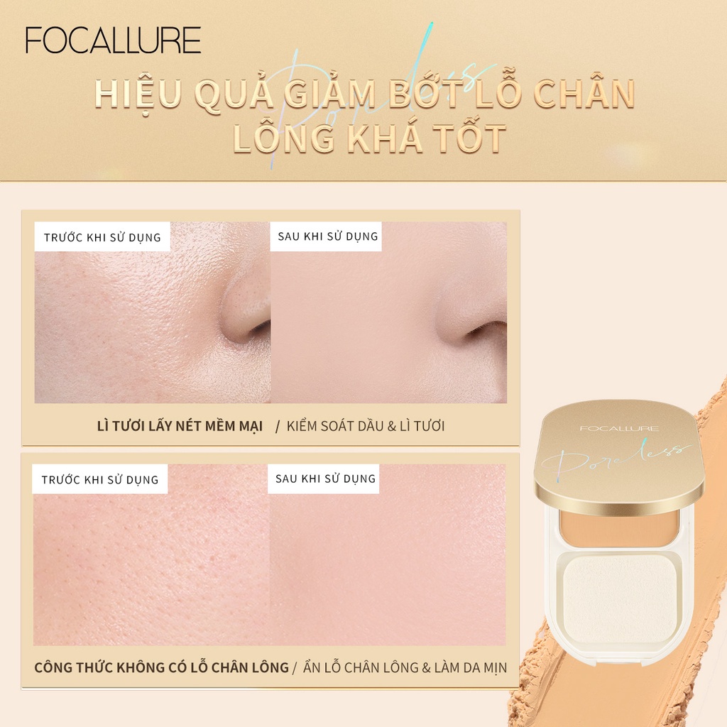 Phấn phủ Focallure Golden lâu trôi không thấy lỗ chân lông mềm mại và nhẹ 10g | BigBuy360 - bigbuy360.vn