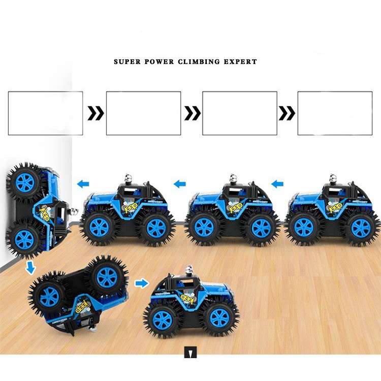  Mô hình xe ô tô địa hình Crazy Racers (CHẠY PIN ) có bánh răng cao su cho bé xoay 180 độ