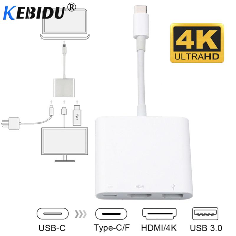Hub chuyển đổi USB C sang HDMI + cổng sạc Type C + USB 3.0