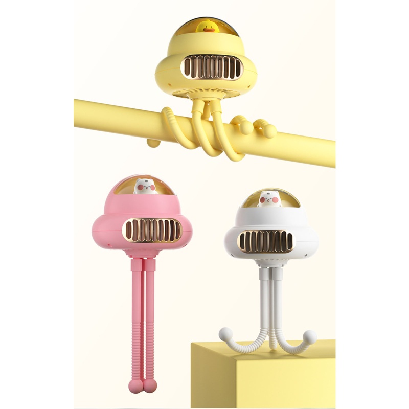 Quạt mini sạc usb Cầm Tay Linh Hoạt Gắn Xe Đẩy Em Bé