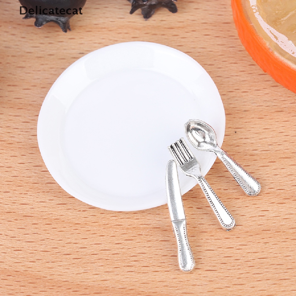 Bộ 4 Đĩa mini Trang Trí Nhà Búp Bê Phong Cách Phương Tây