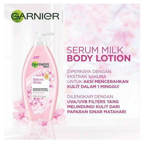 (Hàng Mới Về) Serum Garnier Sakura Làm Trắng Da Chống Tia Uv - 400ml Exp2024