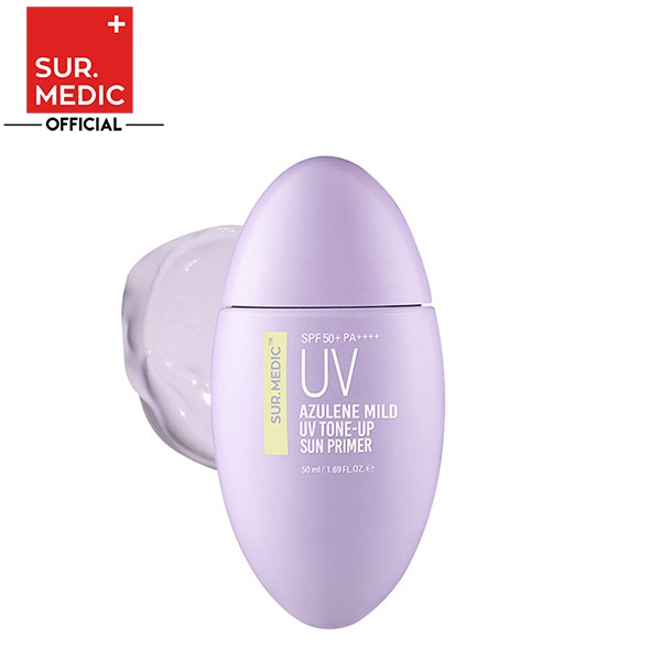 Kem Chống Nắng Nâng Tông Da Tự Nhiên, Che Phủ Nhẹ Sur.Medic Azulene Mild UV Tone-Up Sun Primer SPF50+/PA++++ - 50ml